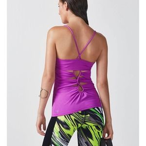 Fabletics Bailey Freesia activewear yoga athleisure cutout back tank top Sz S